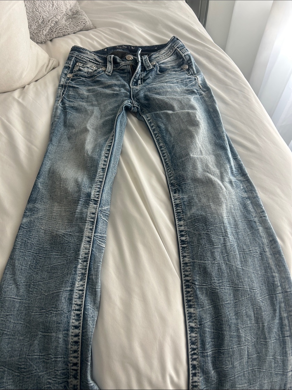 Miss Me Medium Wash Flared Wide-Leg Jeans
